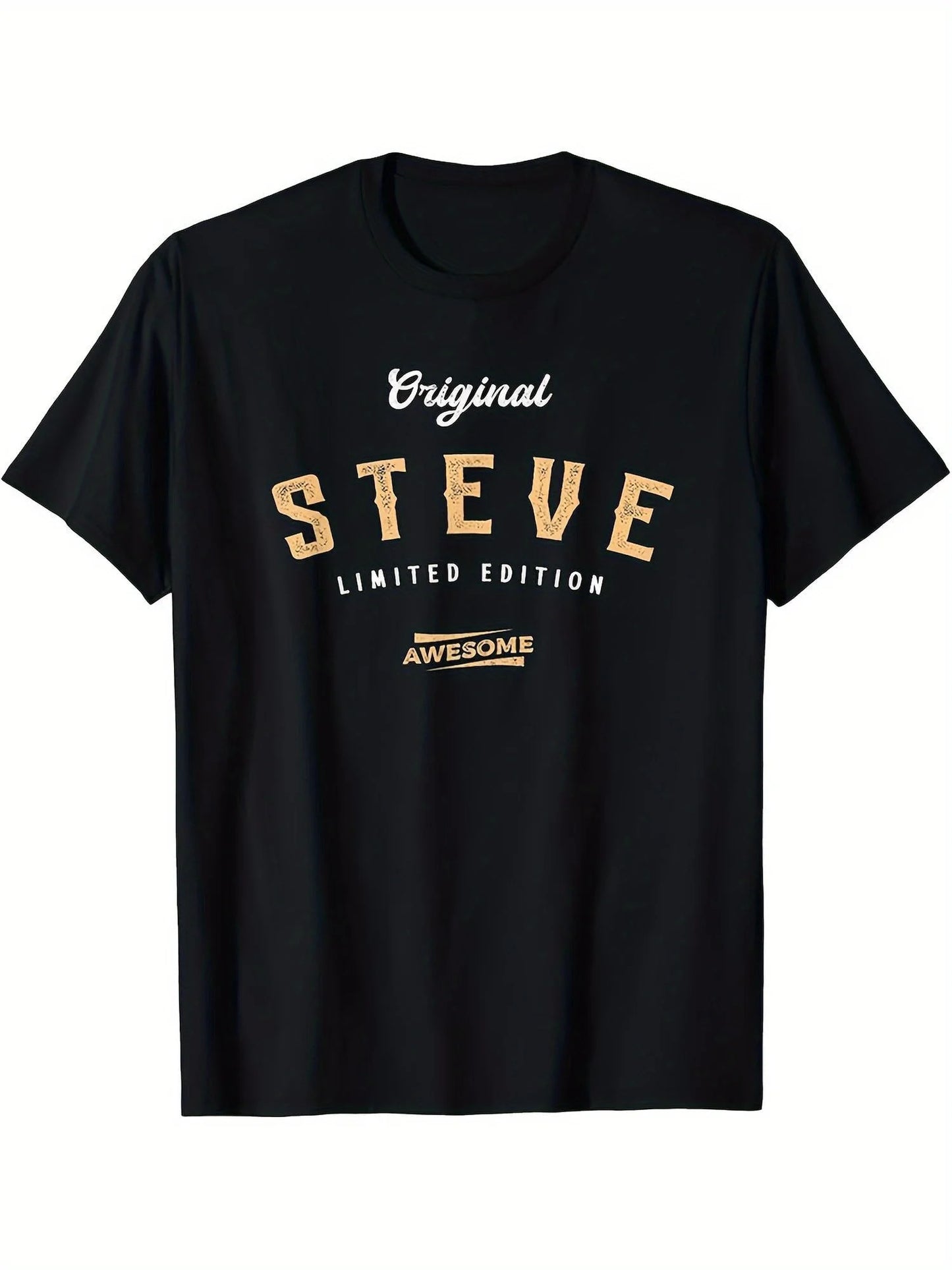 Steve Limited Edition T-Shirt - Black Relaxed Fit Casual Tee with Bold "Original Steve" Graphic Print