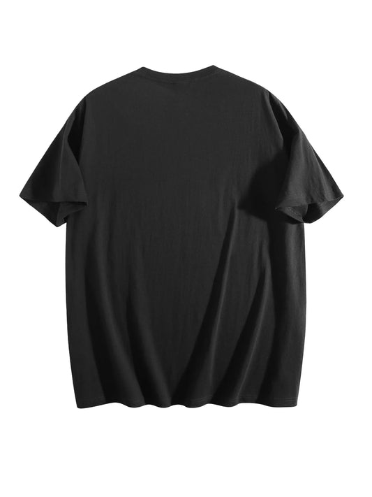 Men's Faith Cross Print Short Sleeve T-Shirt - 100% Cotton Loose Fit Casual Streetwear, Breathable Summer Essential for Daily