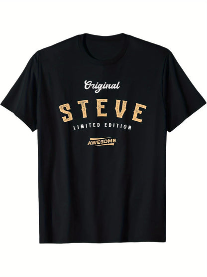 Steve Limited Edition T-Shirt - Black Relaxed Fit Casual Tee with Bold "Original Steve" Graphic Print