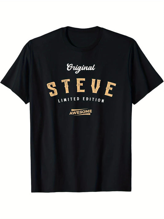 Steve Limited Edition T-Shirt - Black Relaxed Fit Casual Tee with Bold "Original Steve" Graphic Print