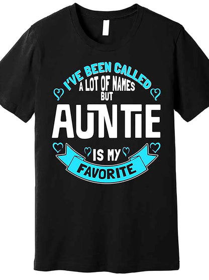 [Funny Auntie T-Shirt] Black Cotton Funny Auntie Graphic T-Shirt | Premium Men's Short Sleeve Tee
