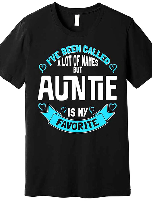 [Funny Auntie T-Shirt] Black Cotton Funny Auntie Graphic T-Shirt | Premium Men's Short Sleeve Tee