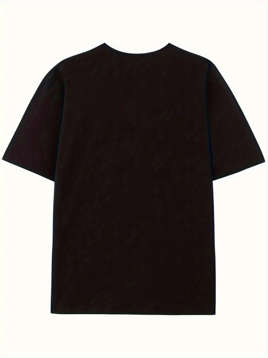 Men's Funny & Sunflower Graphic Cotton T-Shirt - Bold LOVE Design with Leaf & Flower Motifs, Premium Soft Short Sleeve Tee