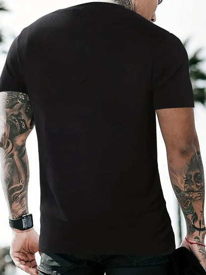180G Pure Cotton Single-Sided Printed Round Neck Short Sleeve T-Shirt, 1pc Casual Summer T-Shirt