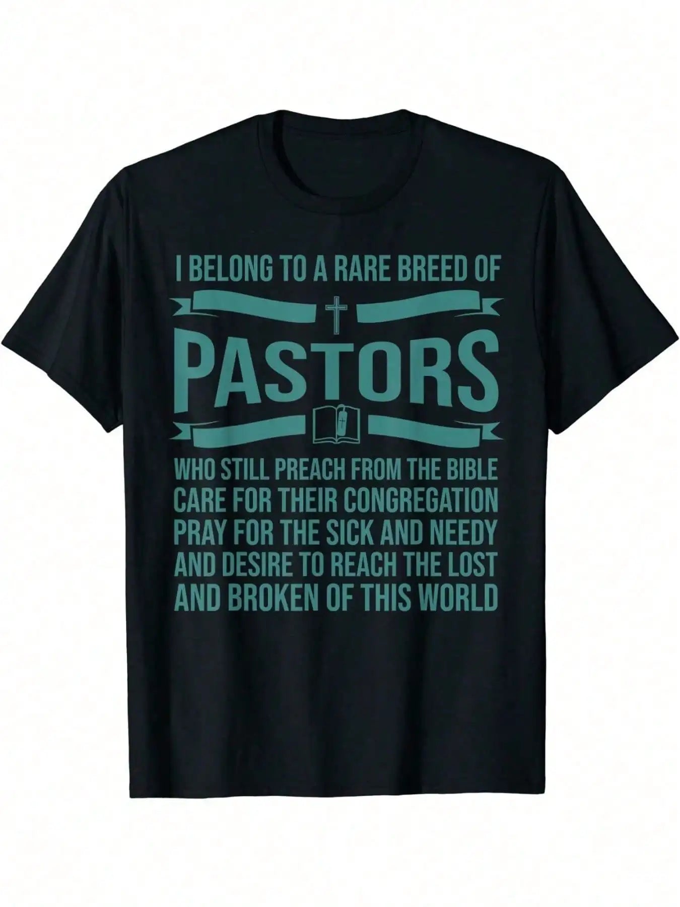 Funny Pastor Appreciation Gift Christian Men Letter Style 100% Men's T-Shirt Sports Casual Wear