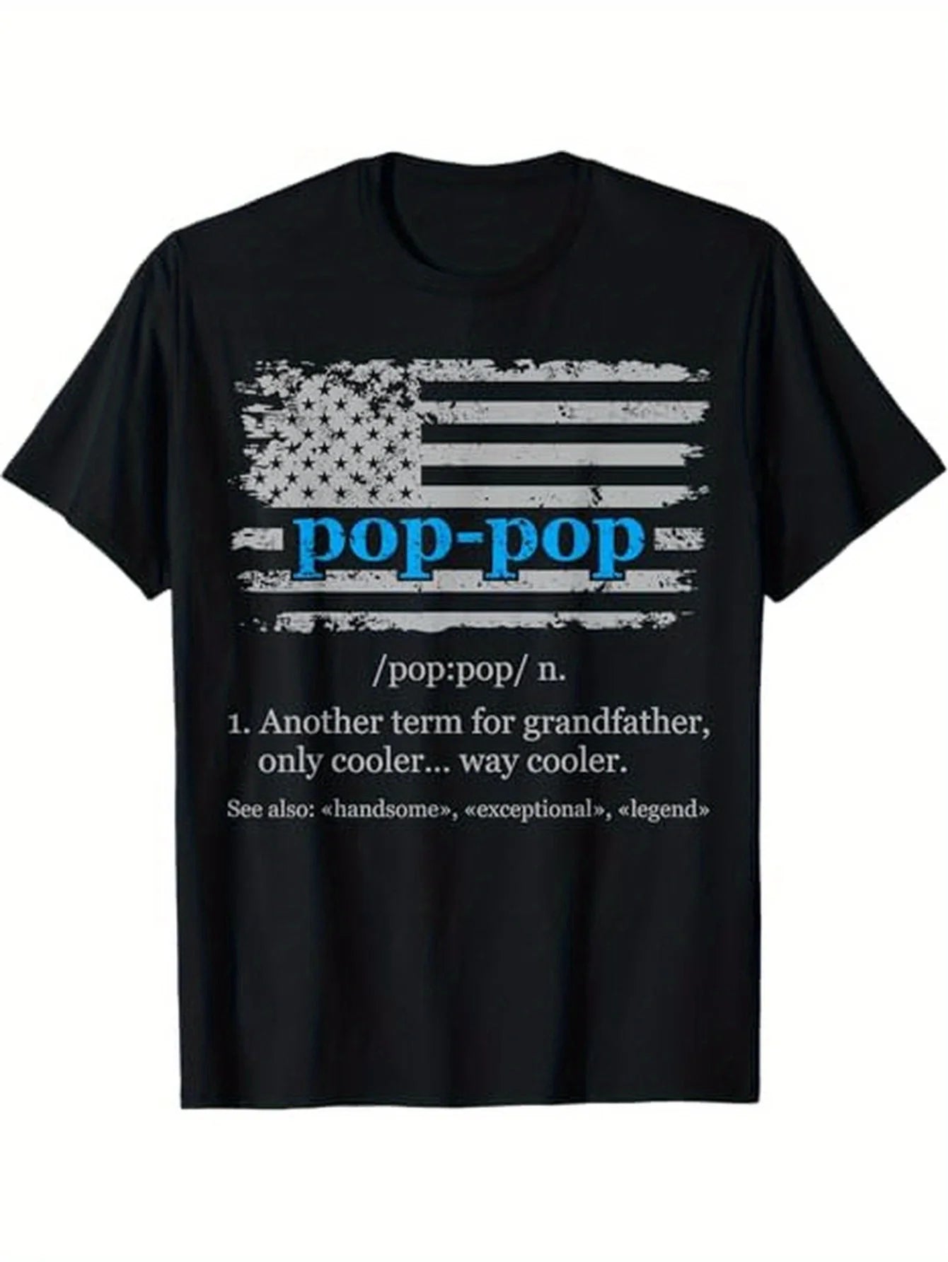[Funny Definition Grandpa Tee] 100% Cotton Funny Definition Poppop Dictionary Grandpa T-Shirt - Halloween Gift for Men Family