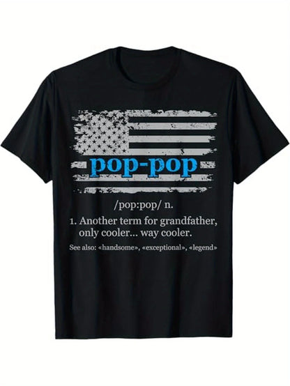 [Funny Definition Grandpa Tee] 100% Cotton Funny Definition Poppop Dictionary Grandpa T-Shirt - Halloween Gift for Men Family