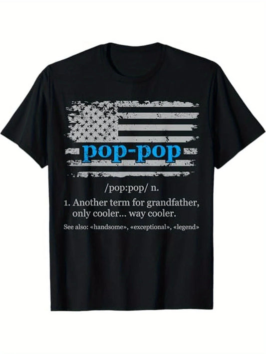 [Funny Definition Grandpa Tee] 100% Cotton Funny Definition Poppop Dictionary Grandpa T-Shirt - Halloween Gift for Men Family