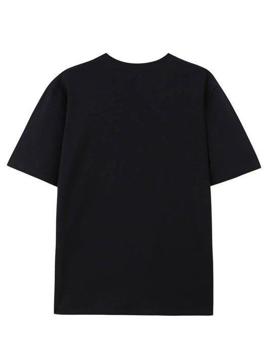 Men's 180G Pure Cotton Music Switch Graphic T-Shirt - Black Short Sleeve Crew Neck Tee with "MUSIC ON" Print, Breathable
