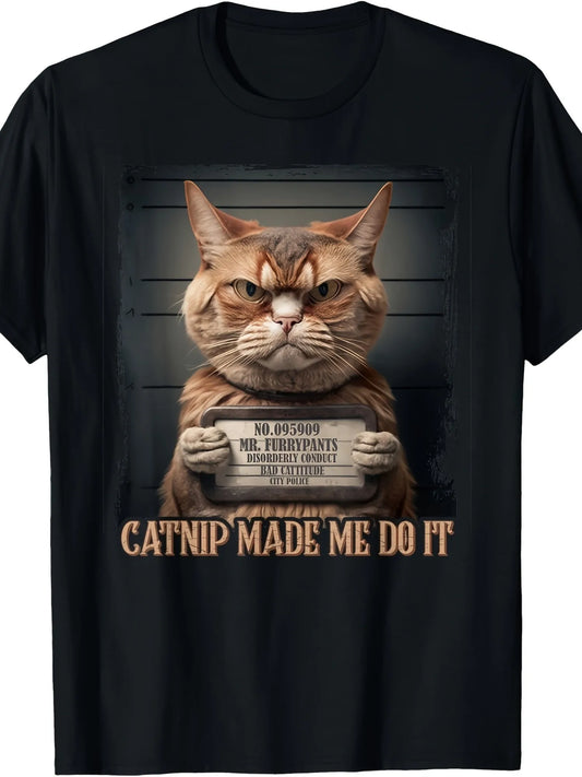 Cat Lovers T-Shirt - Funny Catnip Design, 180g, for Cat Enthusiasts
