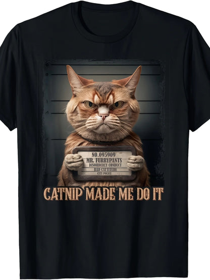 Cat Lovers T-Shirt - Funny Catnip Design, 180g, for Cat Enthusiasts