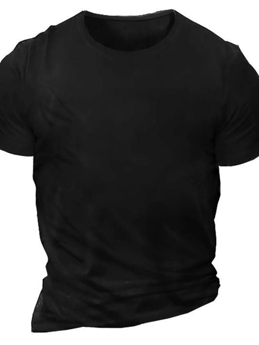 [Chain Skull Print Tee] Plus Size Men's Chain Skull Print Casual Short Sleeve T-Shirt Tops - Summer Clothing