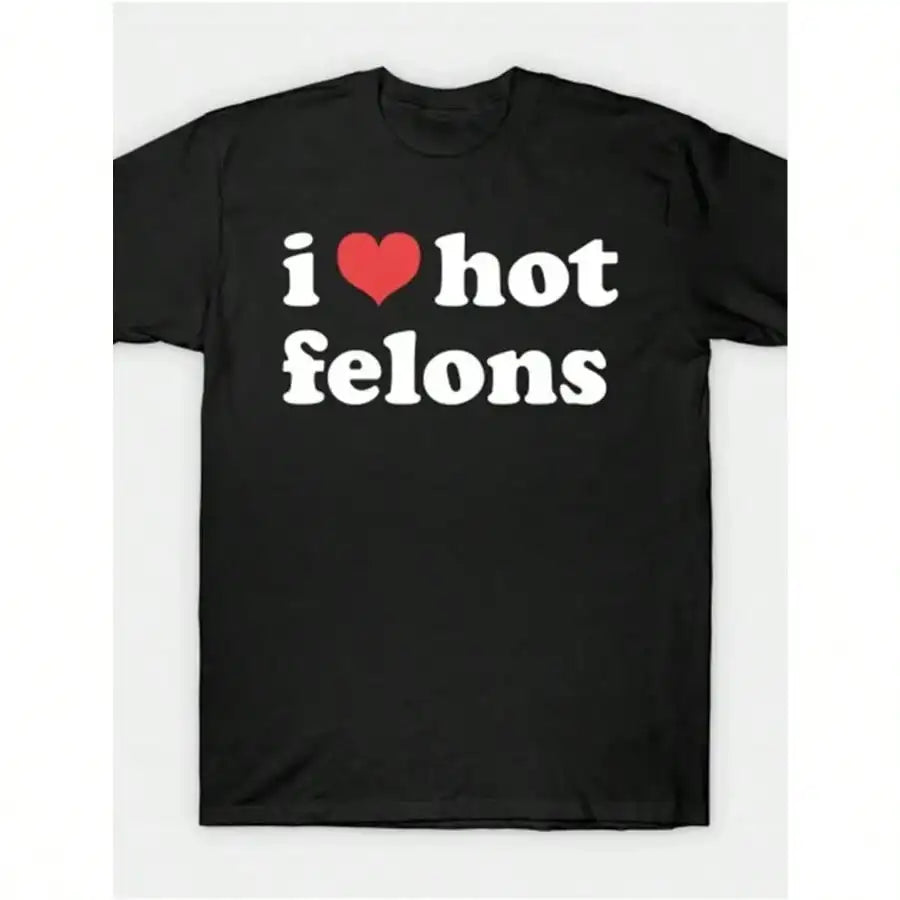 I Love Passionate Criminal Pattern Printed T-Shirt- 100% Cotton Round Neck Top- Casual Comfortable Kn