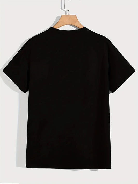 1pc Women's Black Casual Short Sleeve T-Shirt with Vibrant Bingo Ball & Letter Graphic Print, Round Neck,