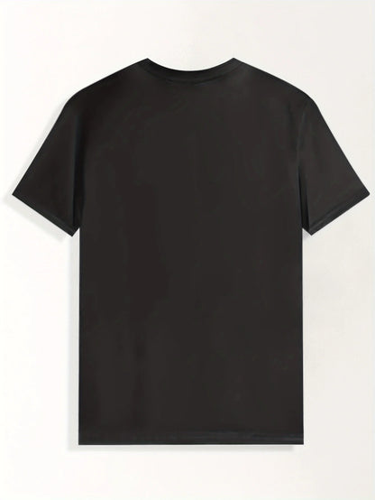 [Casual Tee] Polyester Casual Men's T-Shirt - "Monk Tough" Graphic Print | Crew Neck, Short Sleeve